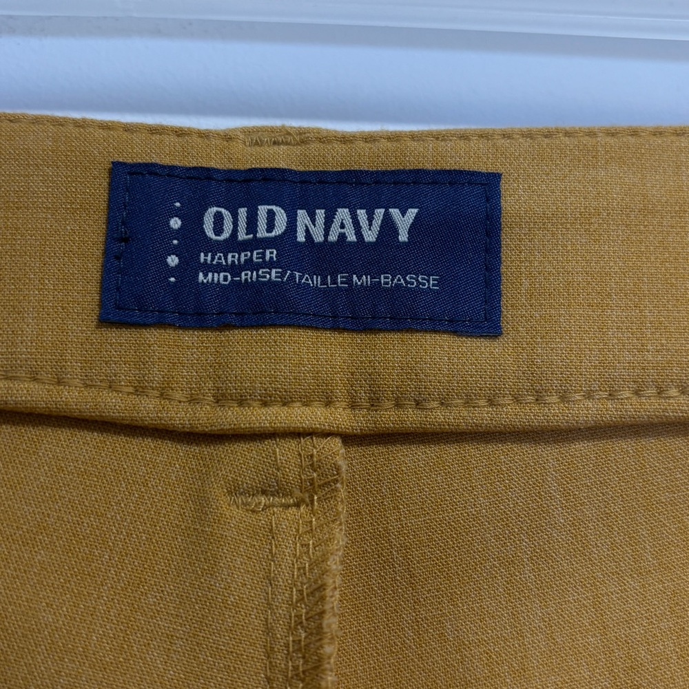 Old Navy Harper Mid-Rise Crop Pants 8 Regular Mustard Yellow Slim Work Office - Picture 4 of 13